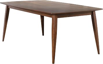 Sunset Trading Mid Century 78" Rectangular Dining Table | Danish Brown Wood | Seats 6