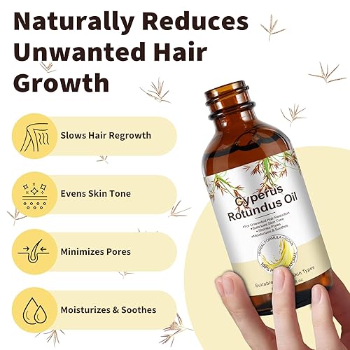 Miniatura 2 de Aceite Cyperus Rotundus, aceite natural de Cyperus Rotundus para depilación y reducción del crecimiento del vello corporal, hidratante y calmante de