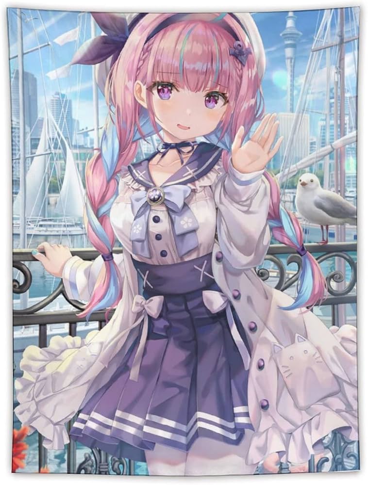 Amazon.co.jp: タペストリー 可愛い アニメ柄 VTuber 湊様 あくたん 壁