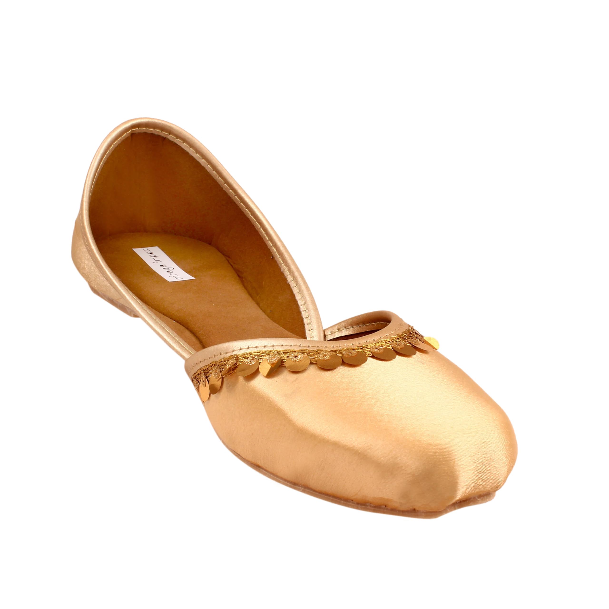 miraya impex Women's Staylish Gold Lace Work Jutti Mojaris Traditional Footwear Bellies for Women and Girls-picture-21