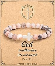 Christian Mothers-Day Gifts for Women, First Communion Confirmation Graduation Gifts Religious Cross Bracelet for Mom/Daughter/Friend/Sister/Grandma/Granddaughter/Godmother/Her, Inspirational Birthday Faith Based Jesus Jewelry