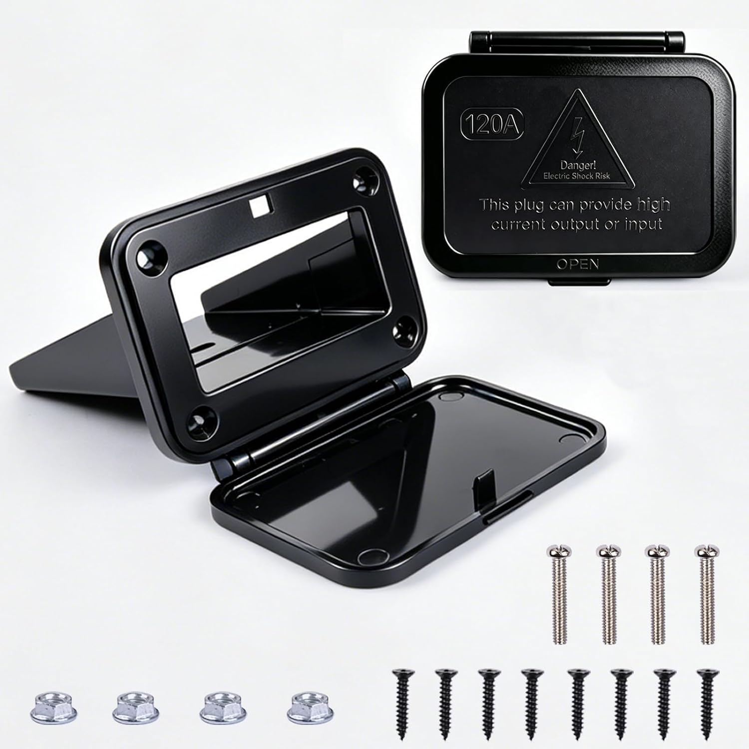 120A Compatible with Anderson Plug Mounting Panel with Dust Cover 2 Pcs | Flush Mount Bracket Panel for RV Truck Marine Trailerk