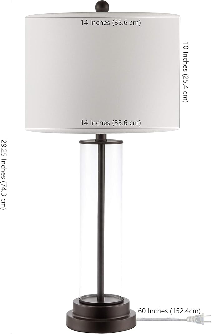 Lámpara de Mesa SAFAVIEH Cassian 66 cm Vidrio Claro Bronce LED miniatura 7
