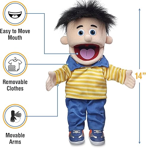 Miniatura 3 de Bobby de 14 pulgadas, chico melocotón, marioneta de mano