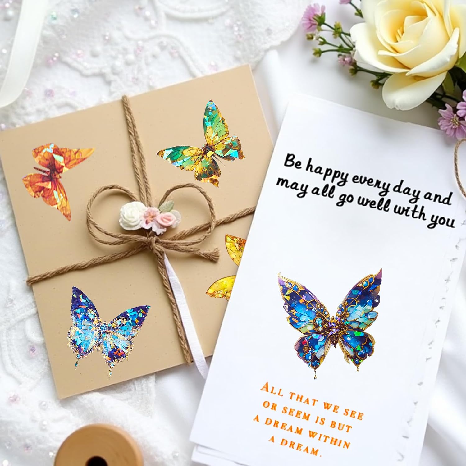 Elegant Stickers for Scrapbooking - Beautiful Butterfly Designs for Notebooks, Laptop, Water Bottle, Phone Case Decor - Perfect Junk Journal Stickers for Adults and Students (Purple)