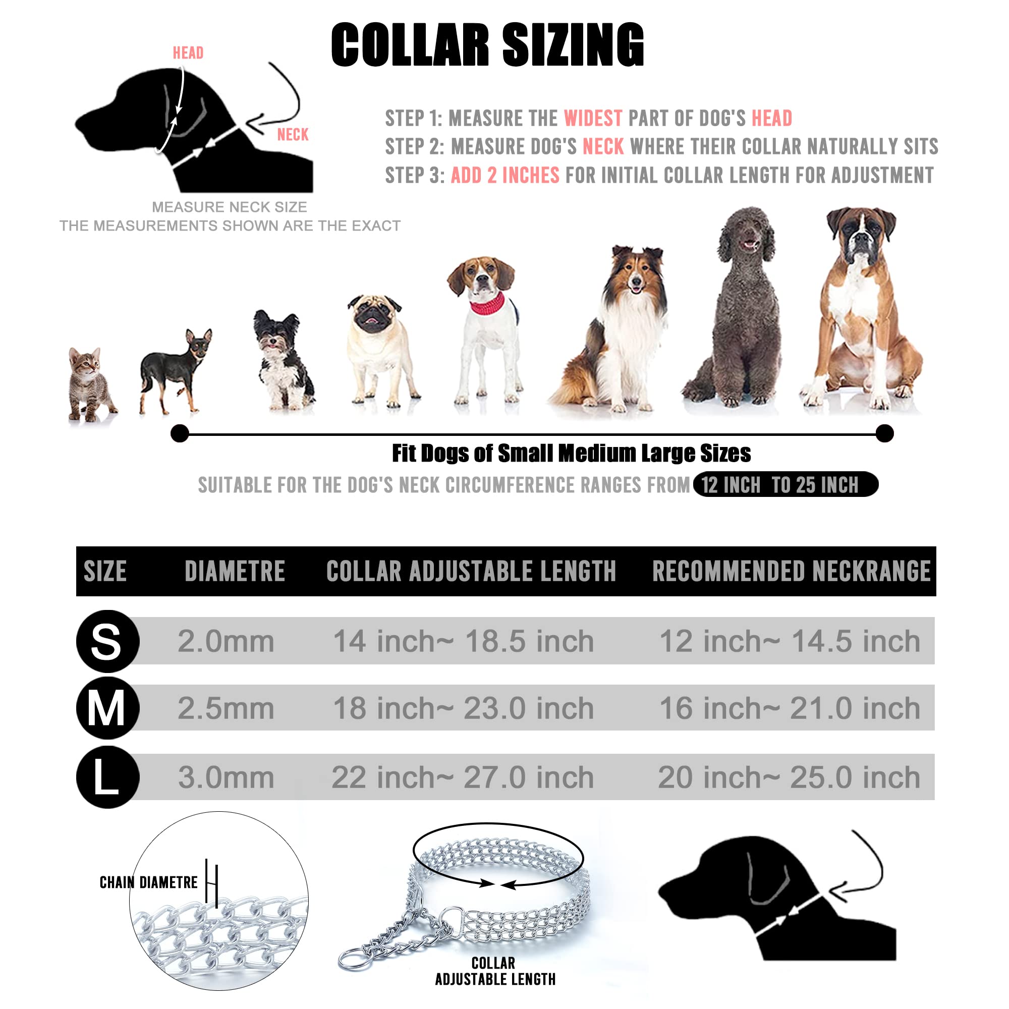 Amazon | JanToPet 犬用チェーンカラー ステンレススチール 調節