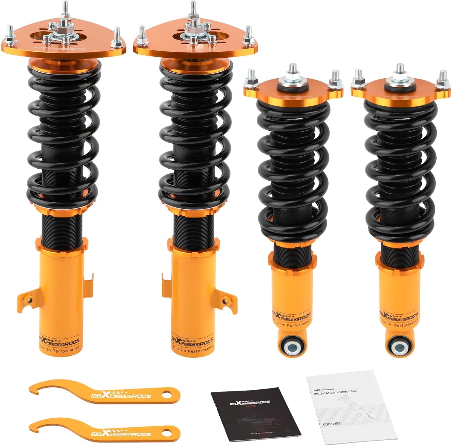 maXpeedingrods Coilovers for Subaru Legacy 2005-2009, Height Adjustable Coilover Suspension Kit, Preset Damping Shock Absorber Lowering Kits, Gold