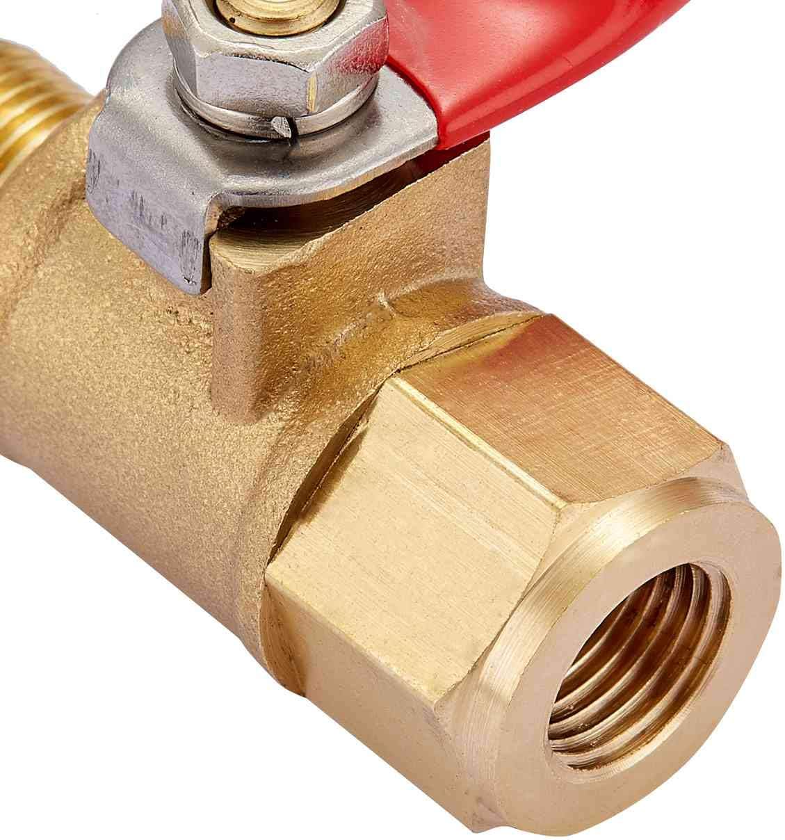 Minimprover Heavy Duty Brass 2 PCS Inline Mini Ball Valve Shut Off Switch, 1/8" NPT Male x 1/8 INCH NPT Female Pipe Fittings, 180 Degree Operation Handle, Rated to 600 WOG for Tank Drain