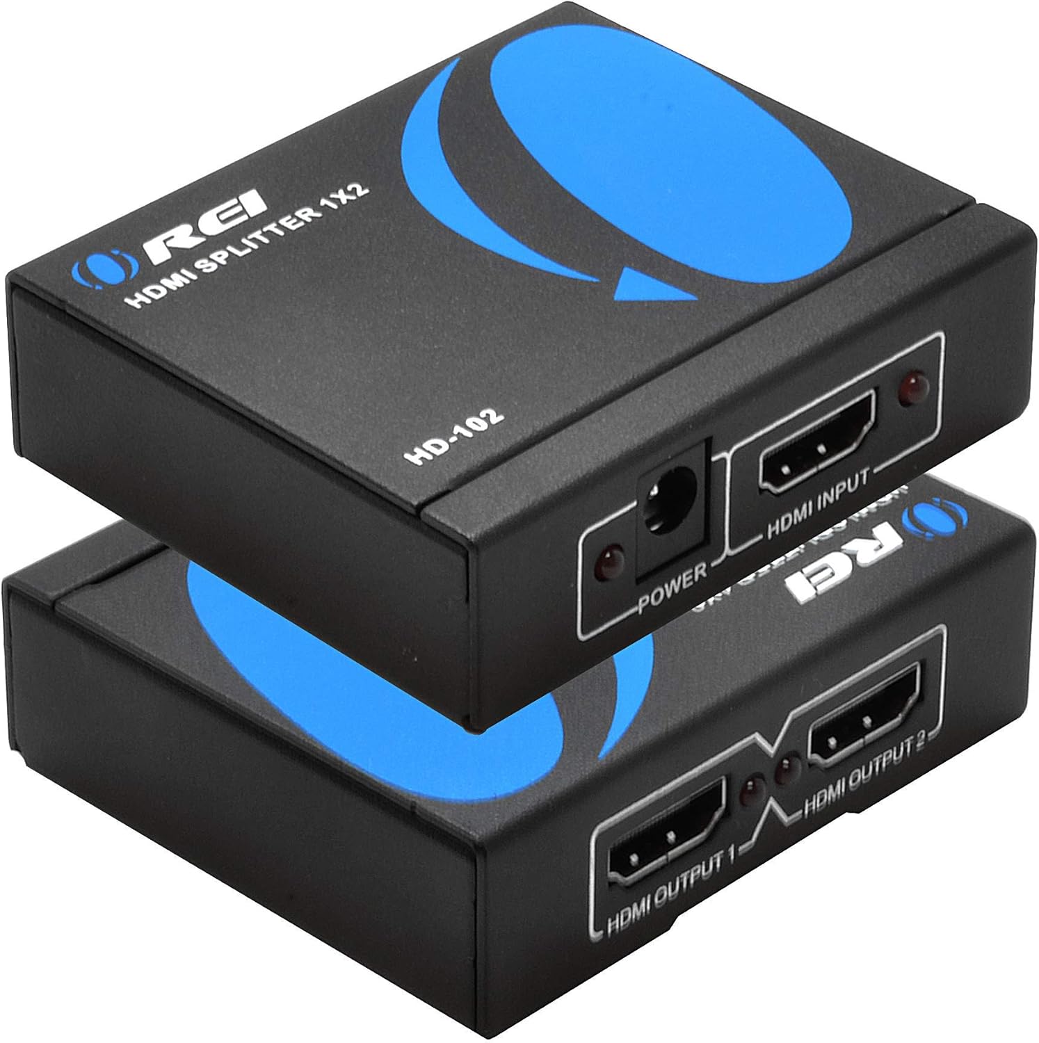 OREI 4K 1x2 HDMI Splitter 1 Port to 2 HDMI Display Duplicate/Mirror - 3 Pack HDMI Cable Included