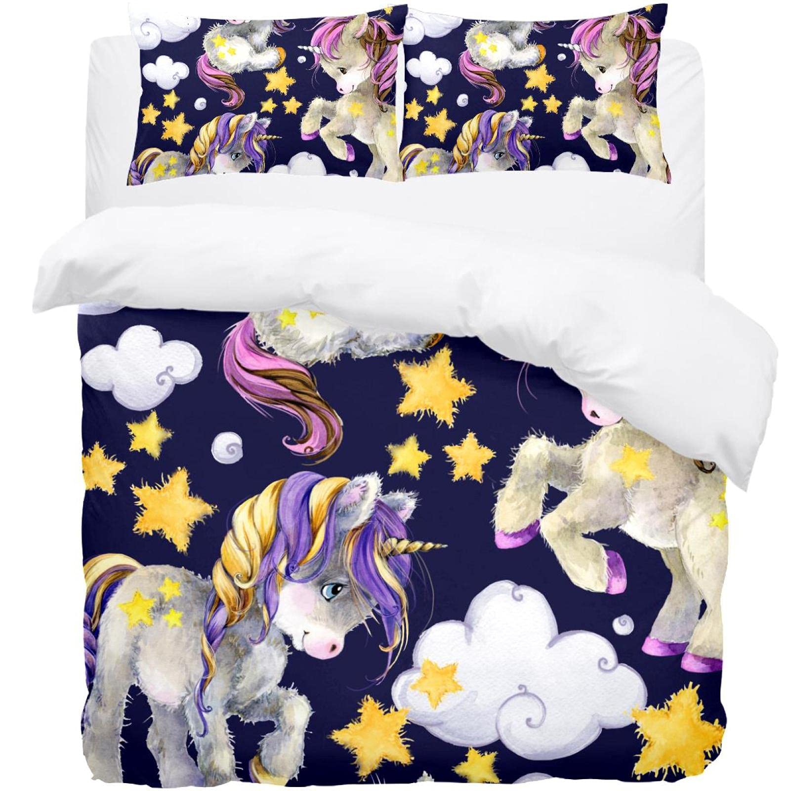 Housse de couette licorne et ses nuages doux pour guider les enfants vers de tendres rêves