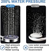 Vista 5 de Cabezal de ducha LED con mango, que cambia de color, cabezal de ducha de alta presión con pantalla de temperatura del agua, cabezales de ducha