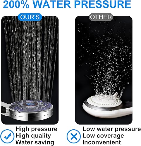 Miniatura 5 de Cabezal de ducha LED con mano, cambio de color, cabezal de ducha de alta presión con pantalla de temperatura del agua, cabezales de ducha rociadores