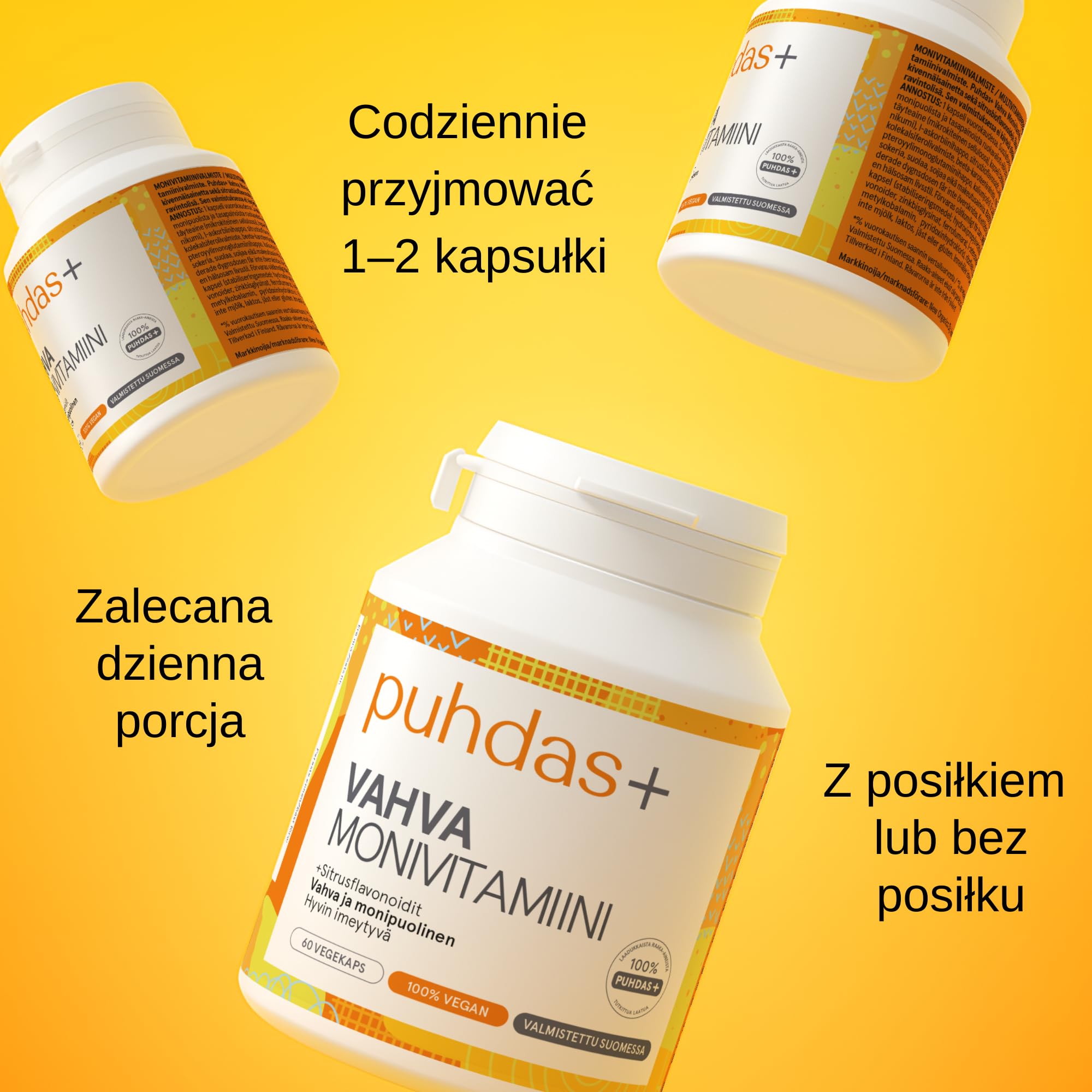 Starke Multivitaminy A–Z | Wysokodawkowane | Witaminy i Minerały | 60 Wegańskich Kapsułek | Wyprodukowano w Finlandii