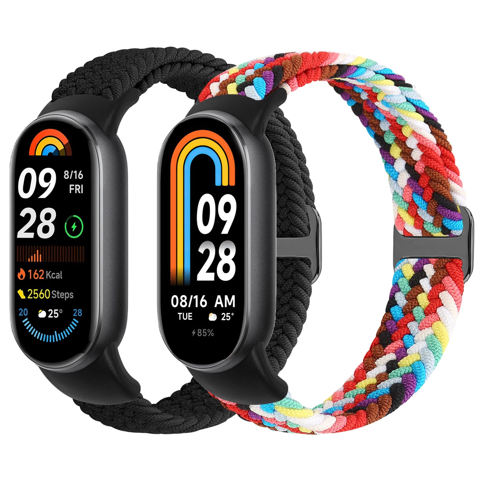 WNIPH Braided Strap for Xiaomi Smart Band 10/Xiaomi Smart Band 9/Xiaomi Smart Band 8 Straps for Women Men, Elastic Adjustable Woven Replacement Bands for Mi Band 10/9/8 — image 1