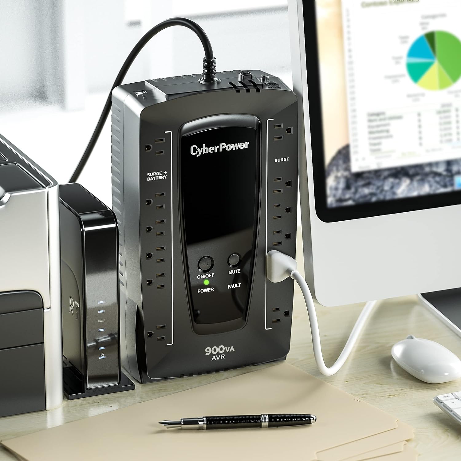 CyberPower AVRG900U AVR UPS System, 900VA/480W, 12 Outlets, Compact