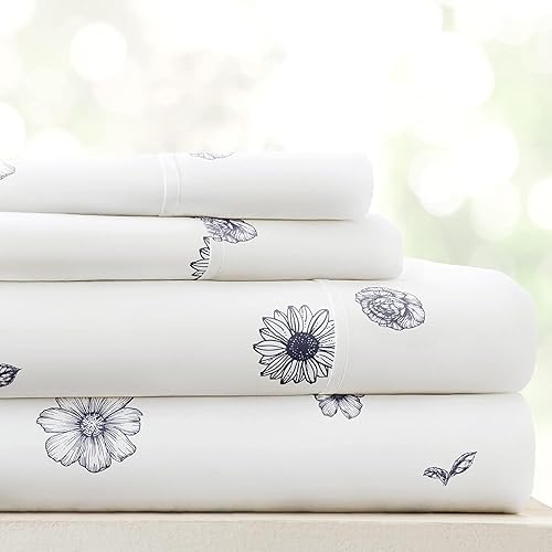 Vista 43 de Linen Market Juego de sábanas tamaño matrimonial de microfibra cepillada, 4 piezas, certificado Oeko-TEX, ultra suaves y sin arrugas, sábanas