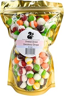 Rocky River Candy Freeze Dried Rainbow Drops, Freeze Dried Candy, Delicious, Crunchy, 6 oz size, Fruit Flavored, Packaged in a resealable bag and shipped in a protective box (Original)