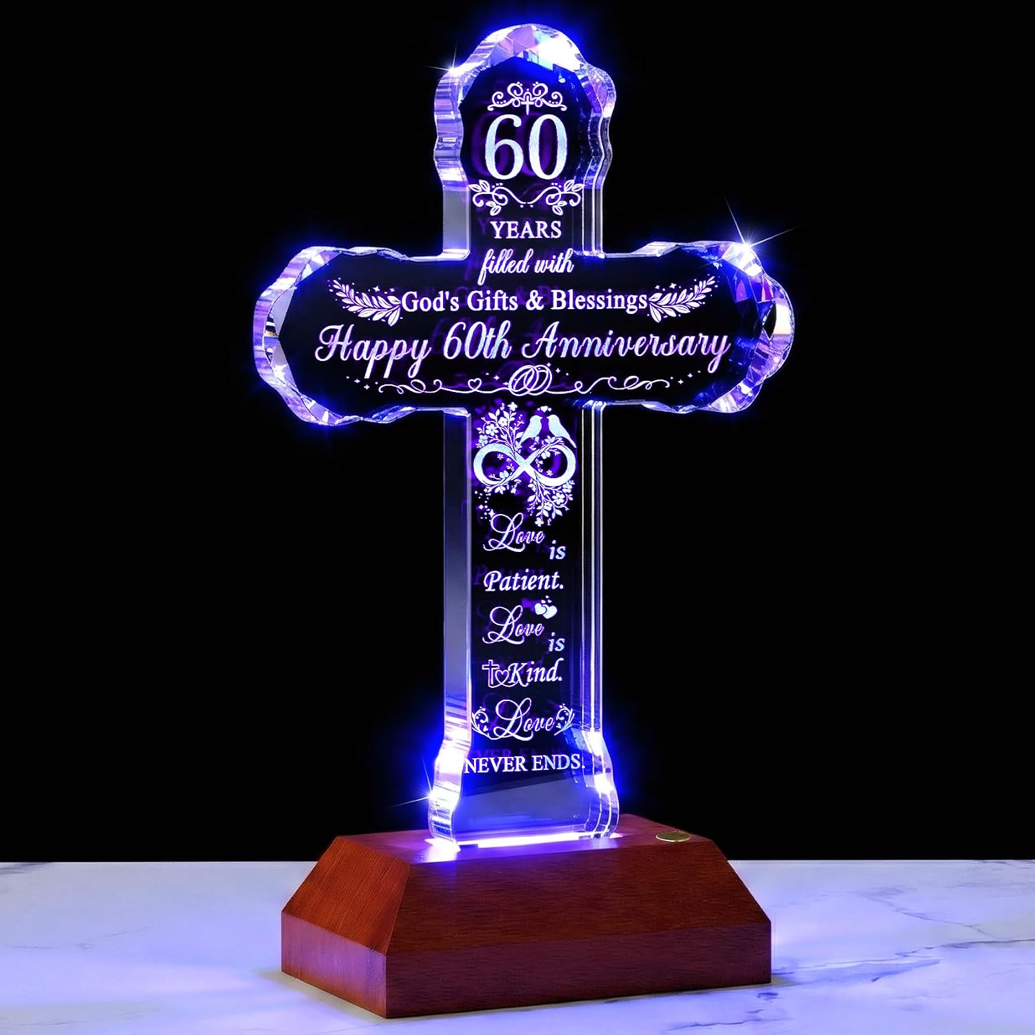 Ornalrist 50th Wedding Anniversary Religious Cross Gifts for Couples