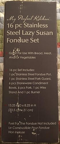 Miniatura 4 de Juego de fondue Lazy Susan de acero inoxidable y gres de 16 piezas
