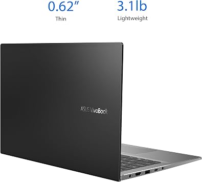 ASUSF ASUS VivoBook S14 S433 Thin and Light Laptop, 14 FHD Display, Intel Core i5-1135G7 CPU, 8GB DDR4 RAM, 512GB PCIe SSD, Thunderbolt 3, Wi-Fi 6, Windows 10 Home, Indie Black, S433EA-DH51
