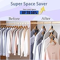 Vista 3 de 200 ganchos de plástico para colgar ropa, clips extensores para ahorrar espacio, organizador de armario resistente (negro)