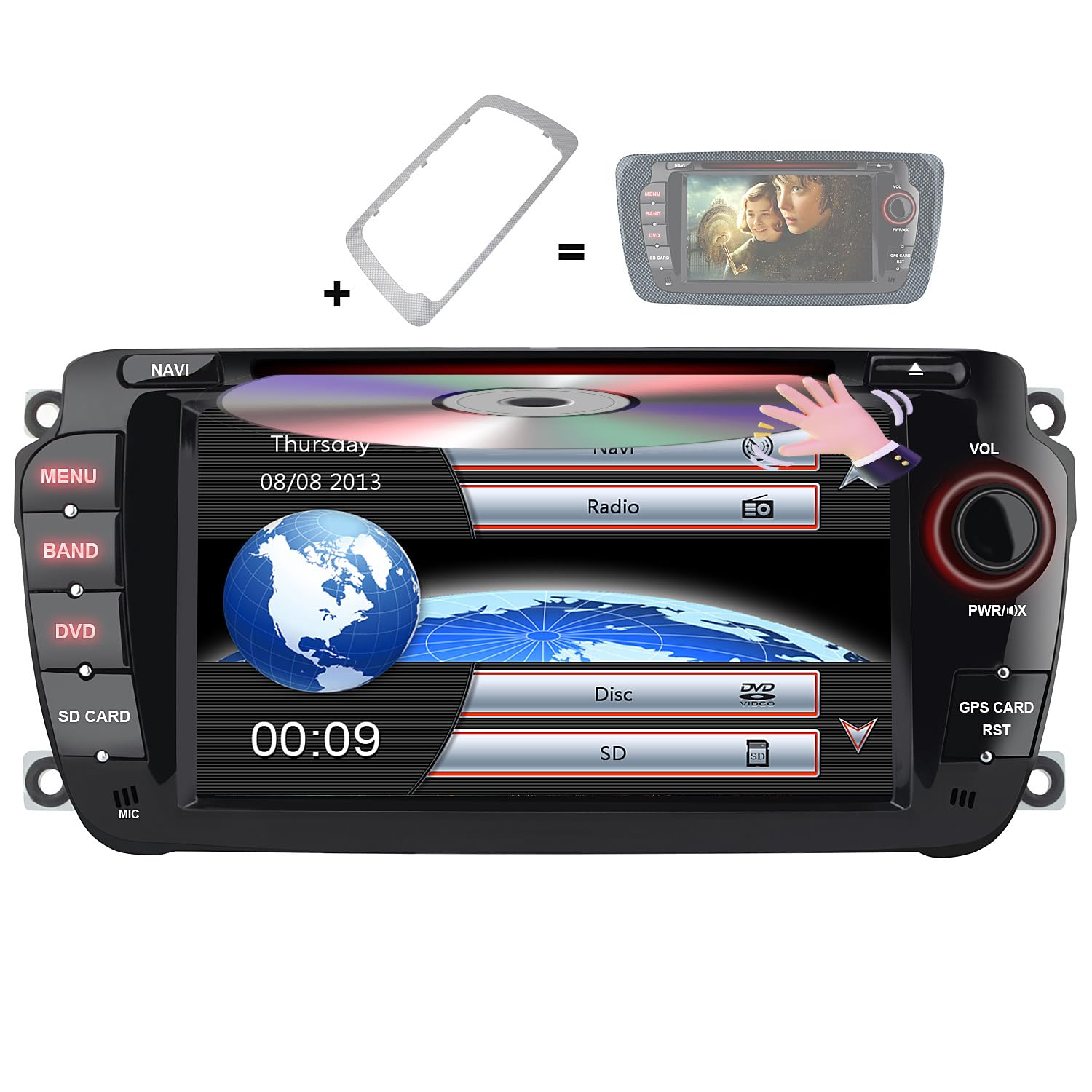 AWESAFE Radio Coche 7 Pulgadas con Pantalla Táctil 2 DIN para VW Seat Ibiza 2009–2013, Autoradio con Bluetooth/GPS/FM/RDS/CD DVD/USB/SD, Apoyo Mandos Volante, Mirrorlink y Aparcamiento