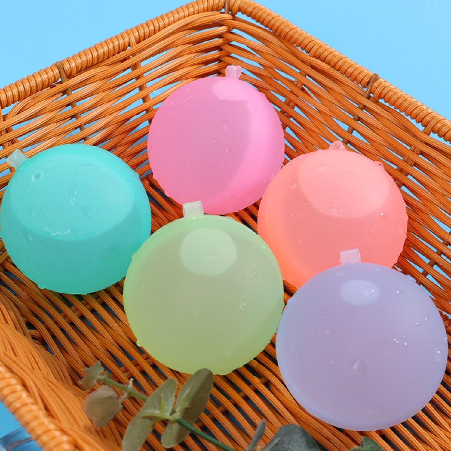Reusable Water Balloons with Buckle for Kids&Adults,12/24/48/120pcs Water Bombs Splash Balls for Pool,Water Fight Game,Summer Party Supplies (Size : 48pcs)