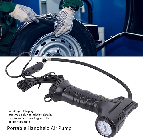 Miniatura 5 de PerGar Bomba de neumáticos de automóvil, compresor de aire portátil para inflador de neumáticos, pantalla digital inteligente, iluminación de mano,