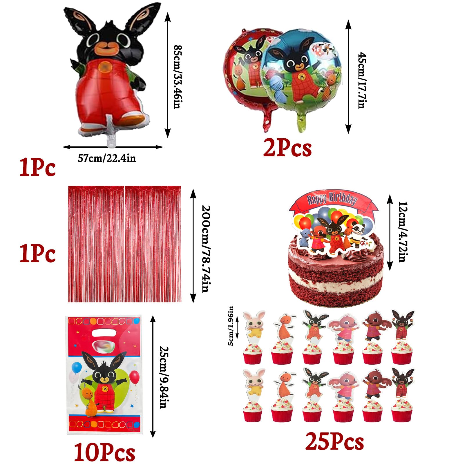 91 Pezzi Bunny Set Festa Compleanno, Tovaglia Compleanno,Bunny Addobbi Compleanno,Stoviglie Per Feste Di Compleanno