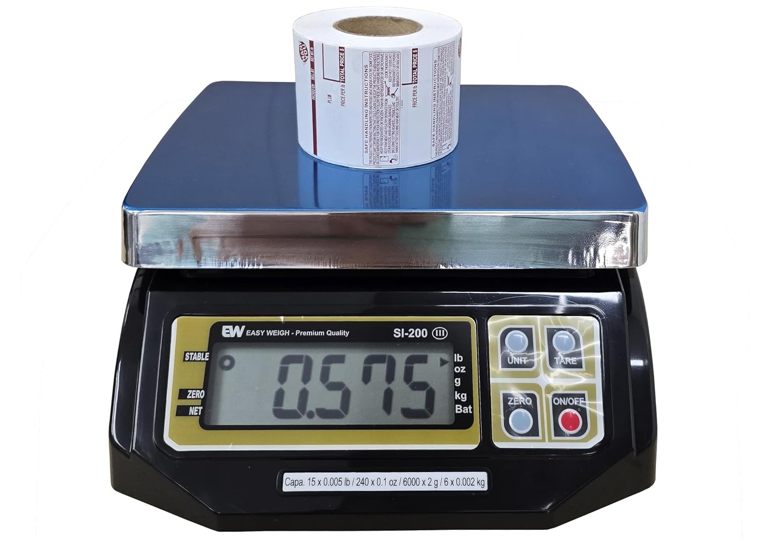 Easy Weigh SI Series Digital Portion Control Scale Dual Display, Lb/Oz/Kg/g Switchable, Low Profile Design Legal for Trade Class III CO# 24-023 (Portion Control, 30 lbs)