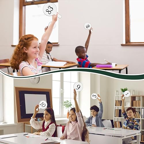 Miniatura 7 de Paquete de 32 paletas de borrado en seco, tablero de respuesta blanco, tablero de doble cara, juego de paletas de mano de plástico con bolígrafos de