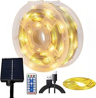 Solar Lichterkette Outdoor Camping Deko,32m Usb Und Solarlichterkette Außen Wetterfest,300 Led Solar Lichterkette Wohnwagen Deko,Solarbeleuchtung Für Außen Garten Led Streifen Solar Camping Balkon