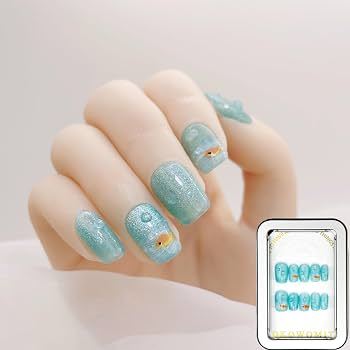 Amazon | Kokowomite Nails 手作りネイルチップ ショート スクオーバル