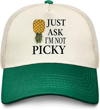 Just Ask Im Not Picky Trucker Hat Men Funny Mesh Cap for Summer