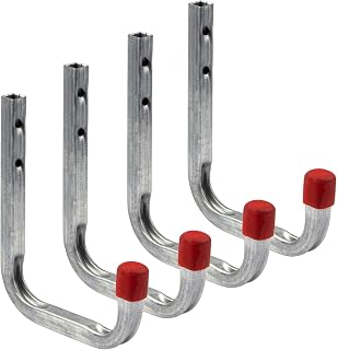 Gedotec Workshop Tool Holder Garage Hook for screwing | Heavy Metal Galvanized Steel Wall Bracket 115 x 140 mm Hook Load Capacity 30 kg Set of Hooks mounting - 4 Pieces