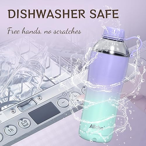 Miniatura 8 de Botella de agua aislada para mujer, botellas de agua de acero inoxidable de 18 onzas, doble pared, 2 tapas (vaso y vaso), hidrata y cafeína, regalos