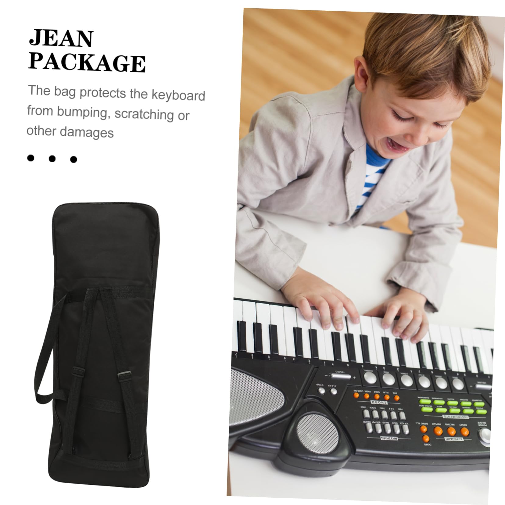 Borsa per Tastiera Elettronica 61 Tasti Oxford Nero | Tasca Accessoria per Pianoforte, Uso Outdoor e Performance, a Mano e Spalla, Portatile, per Palco