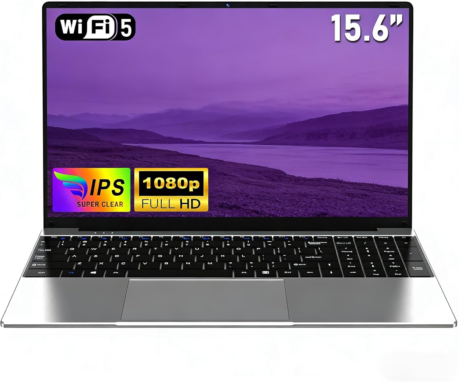 NAIKLULU Computer Portatile 2026 15,6 Pollici, Processore 4425Y, 16GB RAM 512GB SSD Laptop Pc Computer Portatile, Schermo FHD 1920x1080P, Batteria 5000mAh, Webcam, Slot Scheda TF