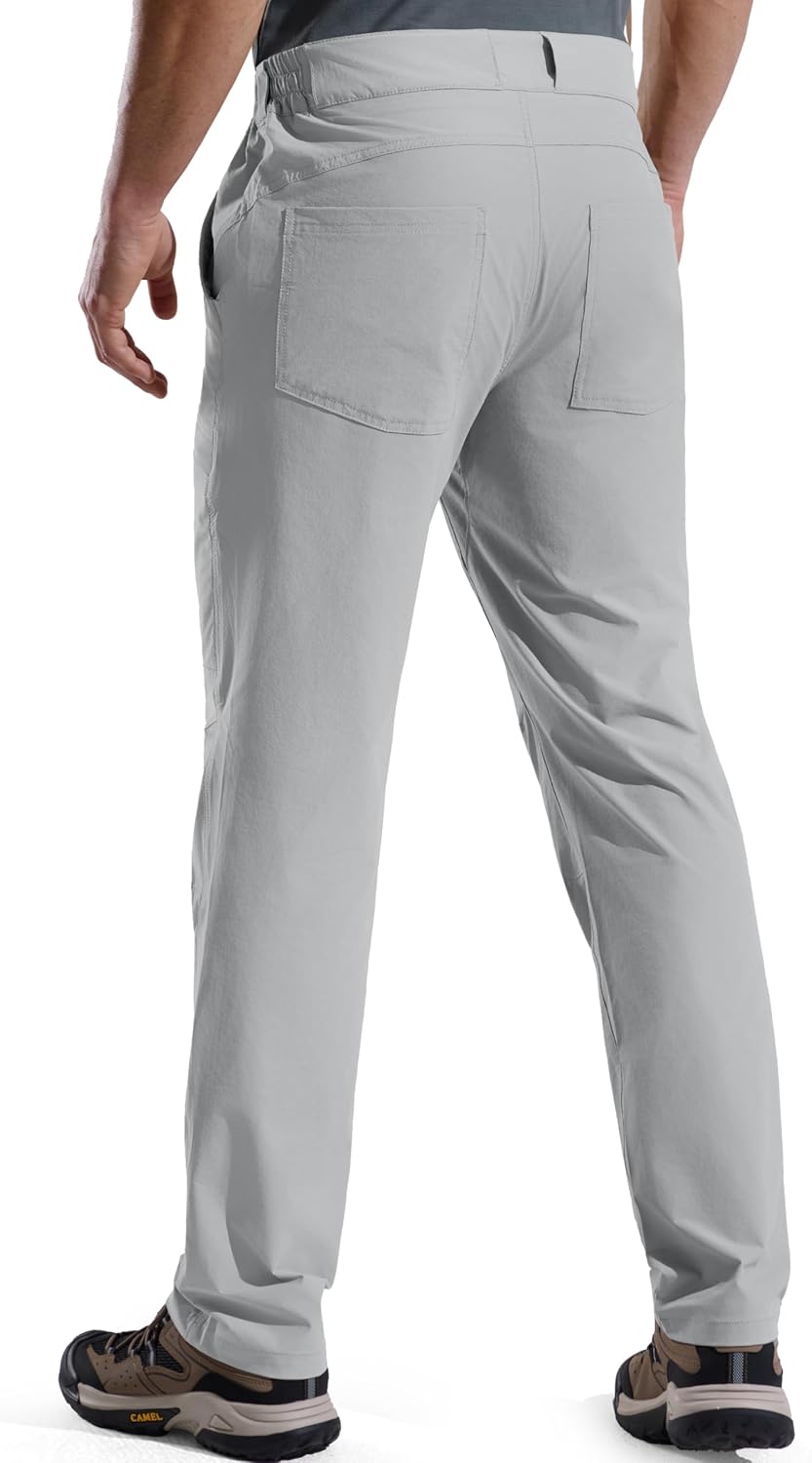 FREE SOLDIER Men's Outdoor Cargo Hiking Pants with Belt Lightweight Waterproof Quick Dry Tactical Pants Nylon Spandex