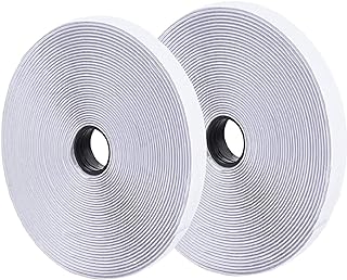 0.75 Inch x 82 Feet White Self-Adhesive Hook and Loop Tape - Sticky Back Fastening Tape for Stationery and Household Purposes