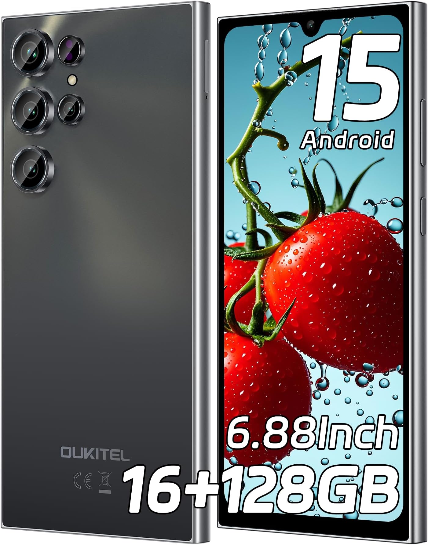 OUKITEL C61 SIM-Free & Unlocked Mobile Phones 2025- Android 15, 6.88" Display Smartphone, 16GB+128GB/1TB, 5150mAh Battery Phone, 13MP Camera, 4G Dual Sim Phone