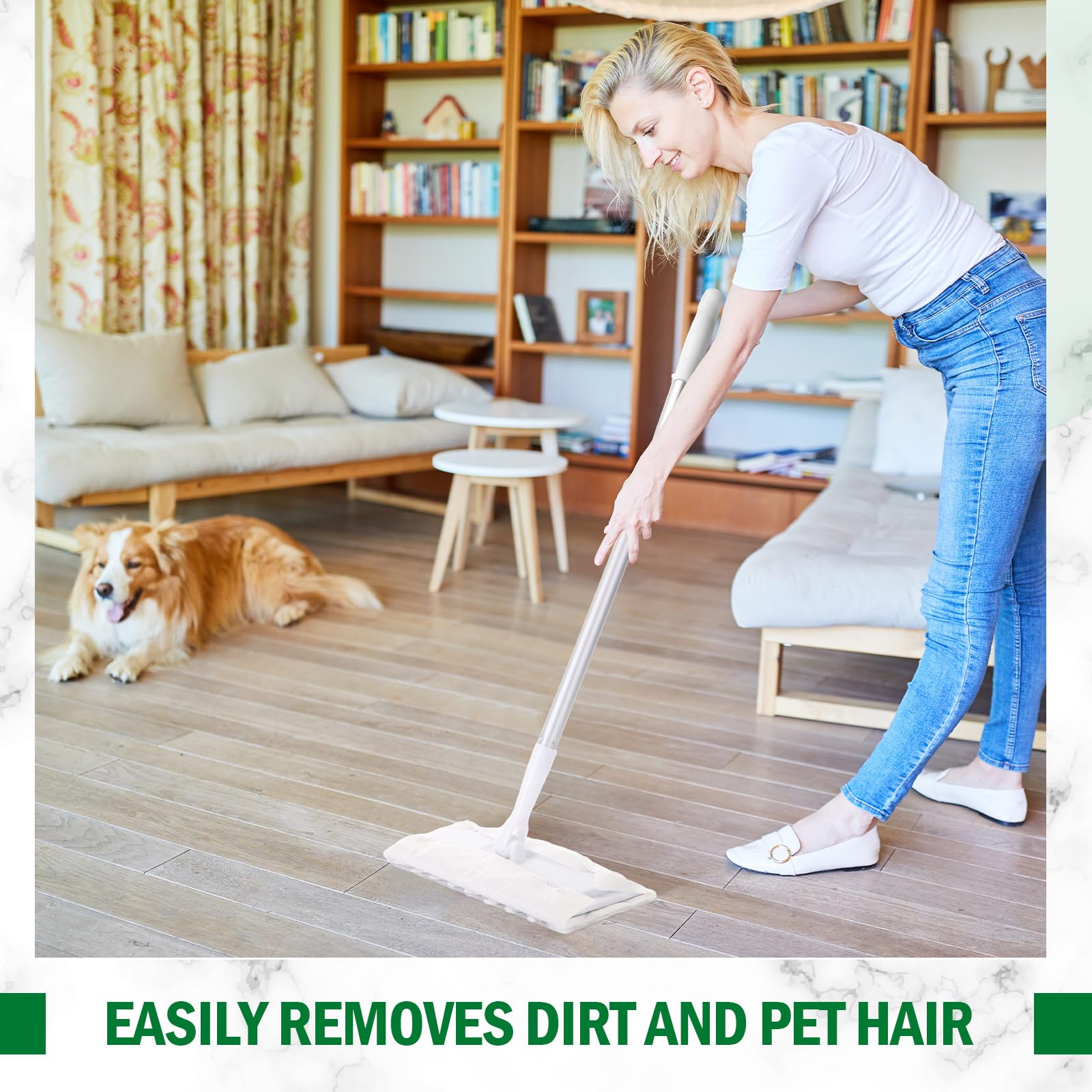 Gejoy 300 paños de barrido en seco resistentes compatibles con Swiffer Sweeper Mop, almohadillas de microfibra para limpiar el polvo de suelos de madera dura y el pelo de mascotas, recambios
