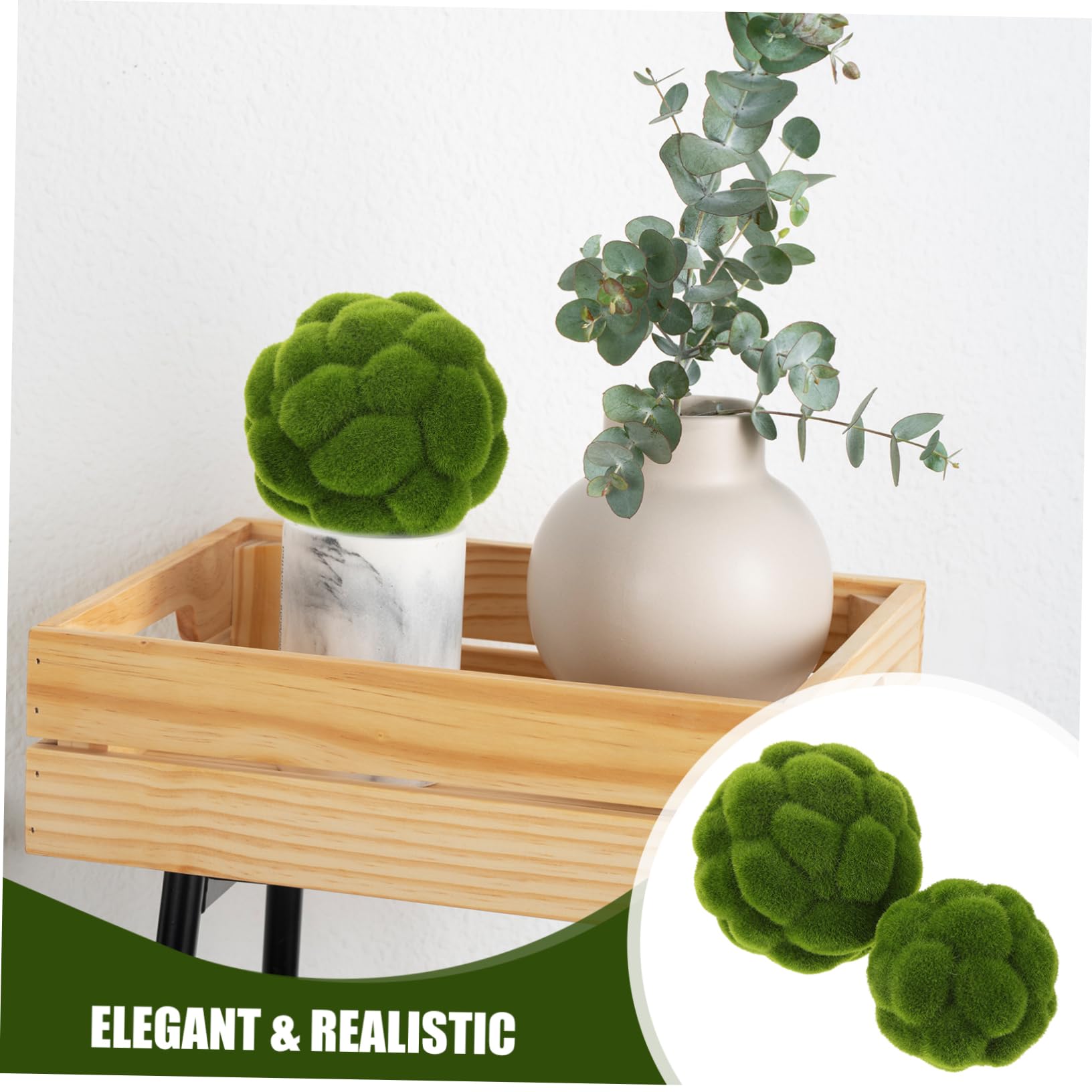 Cabilock 10 STK. Künstlicher Moosball Dekoration Realistischer Kunstmoosball für Garten Hochzeiten und Partys Flexible Anordnungsmöglichkeiten