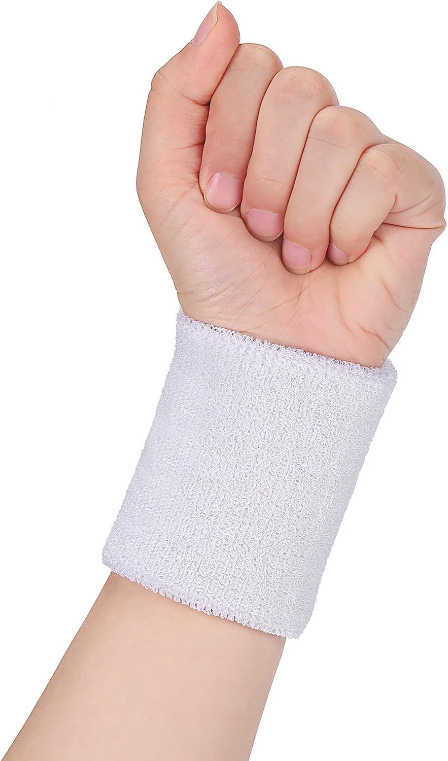 WILLBOND 3 Pieces Sweatbands Set, Includes Sports Headband and Wrist Sweatbands Striped Sweat Band for Athletic Men and Women (White) : Sports & Outdoors