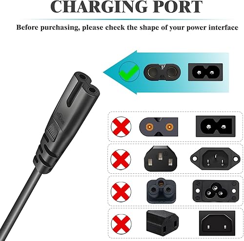 Miniatura 3 de Cable de alimentación de TV para Samsung TV UN49 UN50 UN55 UN60 UN70 UN75 UN78 Smart 4K, para Sony LG TCL Roku Sharp Insignia TVs 2 clavijas de