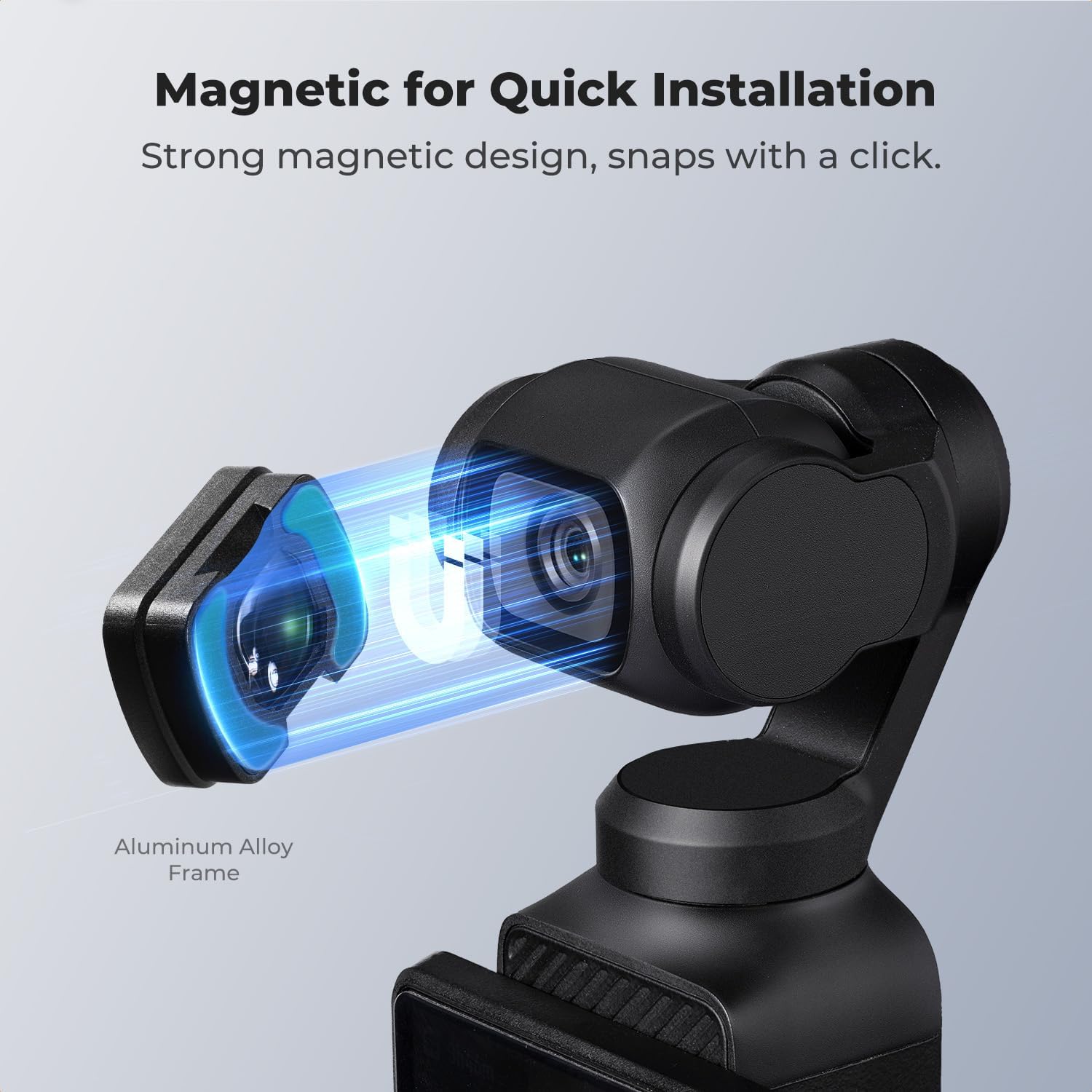 K&F CONCEPT Magnetic Wide Angle Lens & 1/4 Black Diffusion Filter Set Compatible with DJI Osmo Pocket 3, 2 Pack Wide-Angle Lens Black Diffusion 1/4 Filter, Magnetic Attach/Multi-Coated/Optical Glass