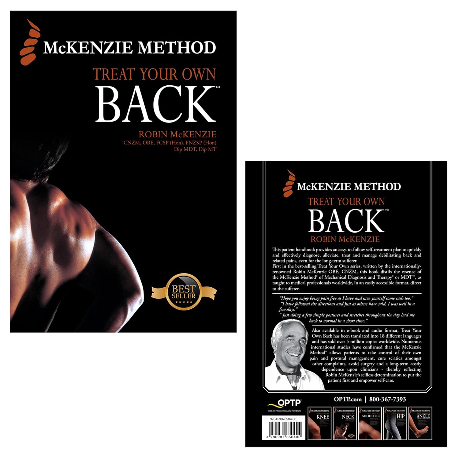 OPTP Back Pain Package: Includes Original McKenzie SuperRoll - USA-Made Low Back Lumbar Pillow for Office Chairs and Car Seats, and Treat Your Own Back, 9th Edition, By Robin McKenzie.