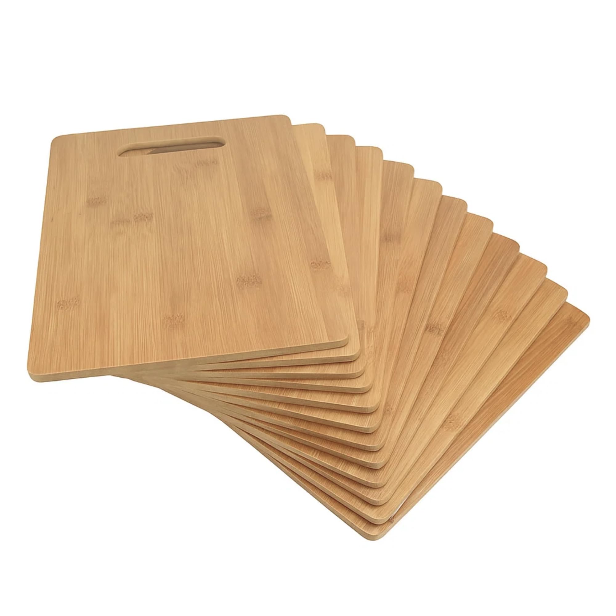 Tabla de cortar de bambú lisa a granel (juego de 12) | para regalos de grabado personalizados | 12 x 9 x 0.25 pulgadas | Tabla de bambú premium al por mayor