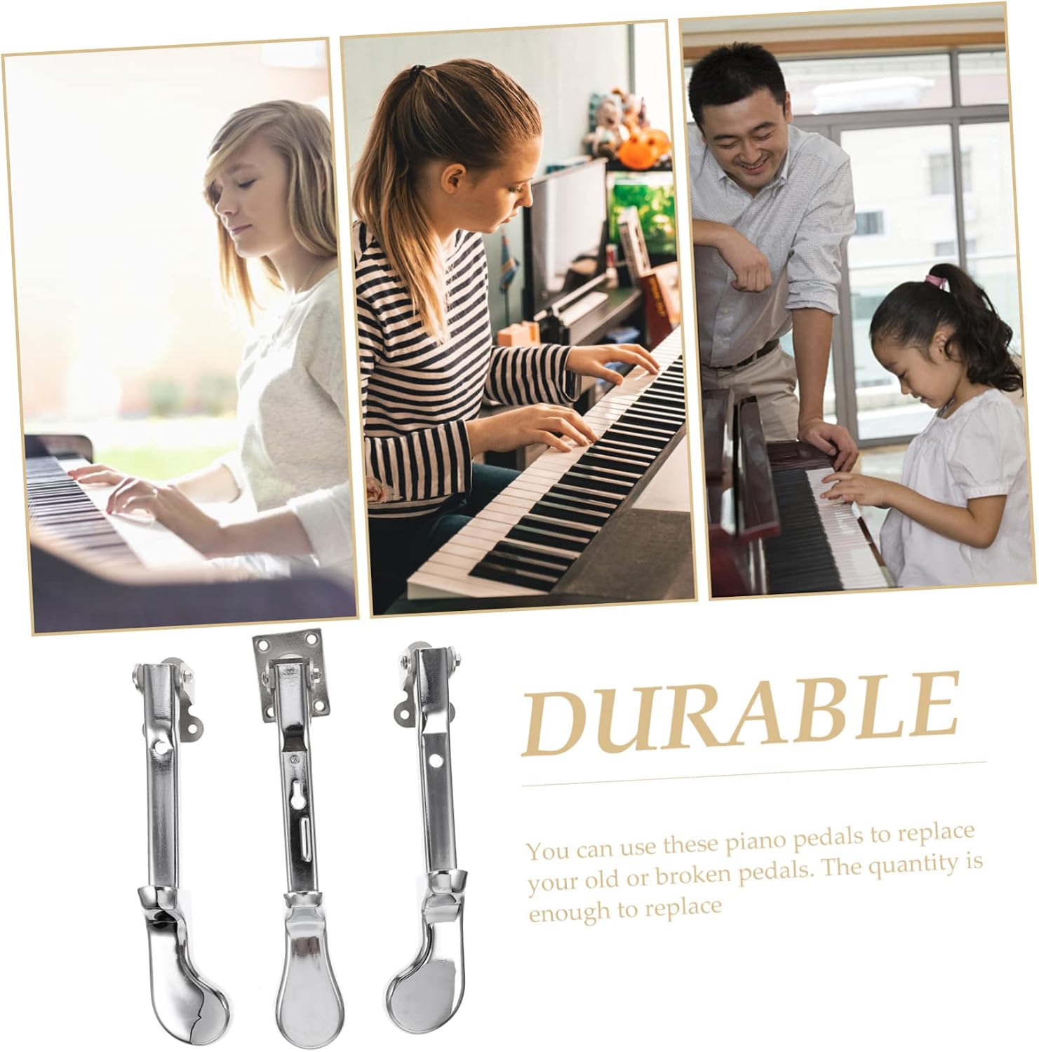 Levemolo 3pcs Piano Pedal Accessories Upright Piano Sustain Pedal Mechanism Parts for Repair