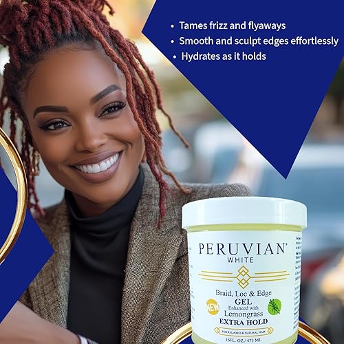 Miniatura 6 de Peruvian white Gel de trenza, localización y borde extra para cabello relajado y natural, 16 onzas (vinagre de sidra de manzana)
